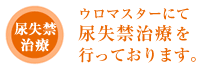 ウロマスターにて尿失禁治療を行っております。